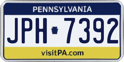 PA license plate JPH7392