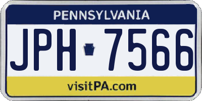 PA license plate JPH7566
