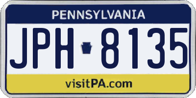 PA license plate JPH8135