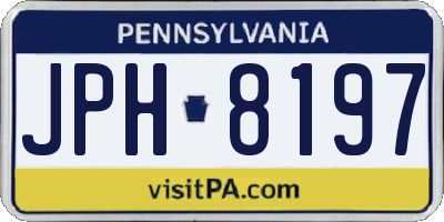 PA license plate JPH8197