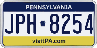PA license plate JPH8254