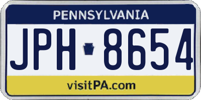 PA license plate JPH8654