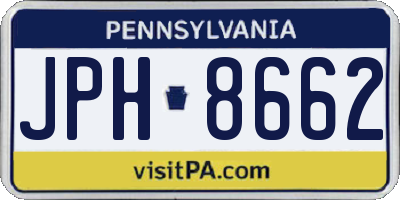 PA license plate JPH8662