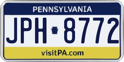 PA license plate JPH8772