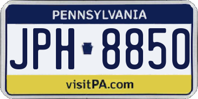 PA license plate JPH8850
