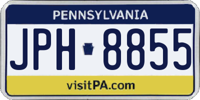 PA license plate JPH8855