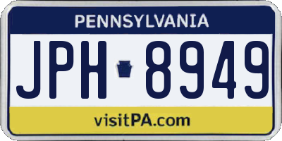 PA license plate JPH8949