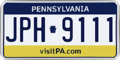 PA license plate JPH9111