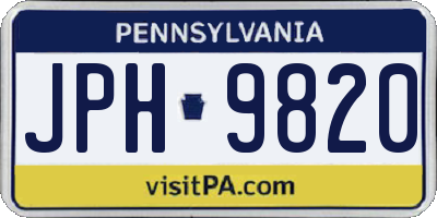 PA license plate JPH9820