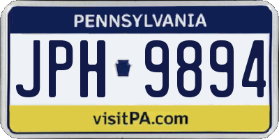 PA license plate JPH9894