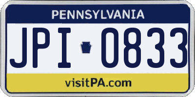 PA license plate JPI0833