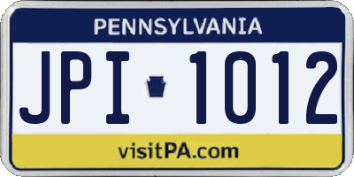 PA license plate JPI1012