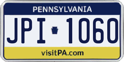 PA license plate JPI1060