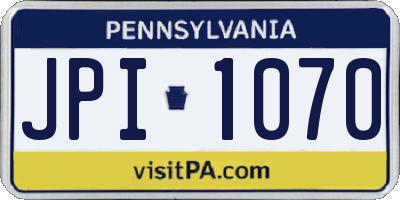 PA license plate JPI1070
