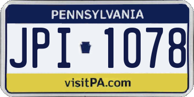 PA license plate JPI1078