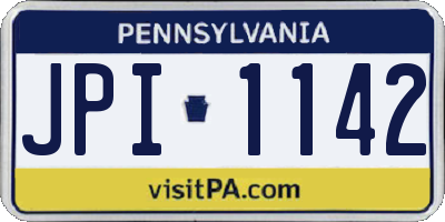 PA license plate JPI1142