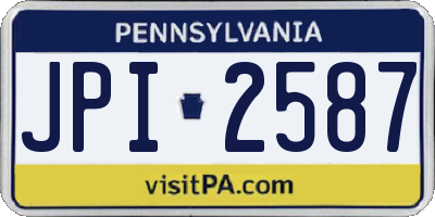 PA license plate JPI2587