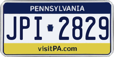 PA license plate JPI2829