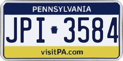 PA license plate JPI3584