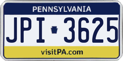 PA license plate JPI3625