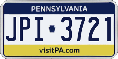 PA license plate JPI3721