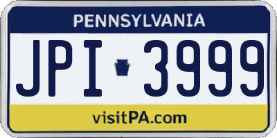 PA license plate JPI3999
