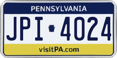 PA license plate JPI4024