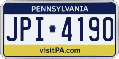 PA license plate JPI4190