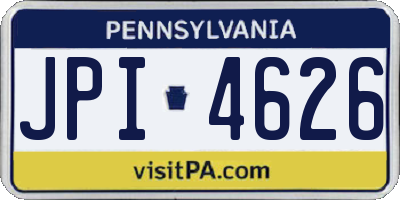 PA license plate JPI4626