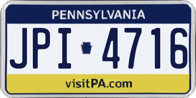 PA license plate JPI4716
