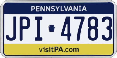 PA license plate JPI4783