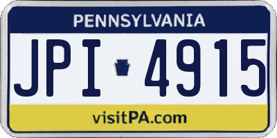 PA license plate JPI4915
