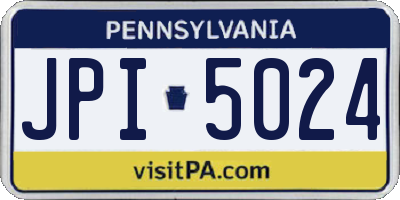 PA license plate JPI5024