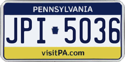 PA license plate JPI5036