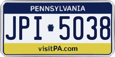 PA license plate JPI5038