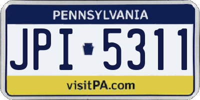 PA license plate JPI5311