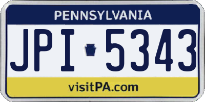 PA license plate JPI5343