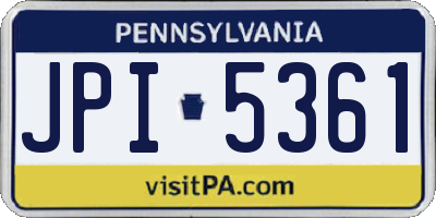 PA license plate JPI5361