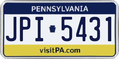 PA license plate JPI5431