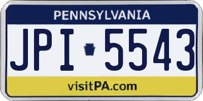 PA license plate JPI5543