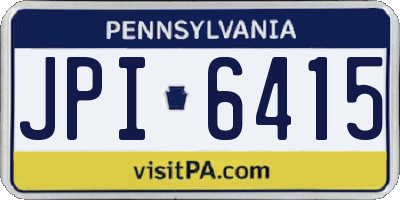 PA license plate JPI6415