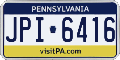 PA license plate JPI6416