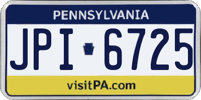 PA license plate JPI6725