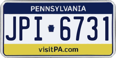 PA license plate JPI6731