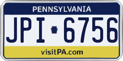 PA license plate JPI6756