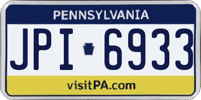 PA license plate JPI6933