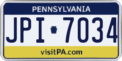 PA license plate JPI7034