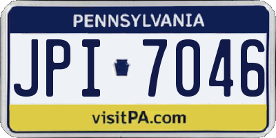 PA license plate JPI7046
