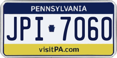 PA license plate JPI7060