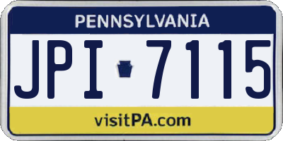 PA license plate JPI7115